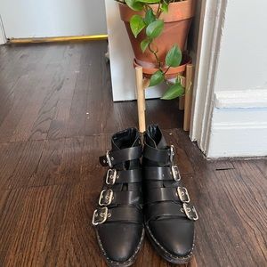 ASOS ankle buckle boots